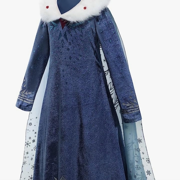 Frozen Elsa blue fur costume with - Picture 2 of 4